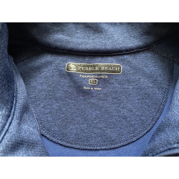 PEBBLE BEACH Performance Blue 1/4 Zip Long Sleeve Pullover sz XL - Picture 5 of 8